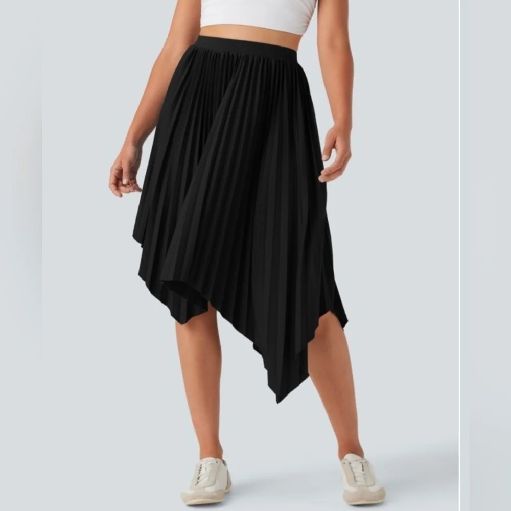 HALARA Black Asymmetrical Midi Skirt XS